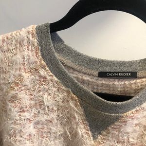 Calvin Rucker fuzzy pink sweatshirt